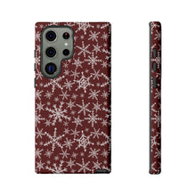 Load image into Gallery viewer, Red Snowflakes Phone Case