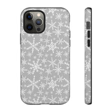 Load image into Gallery viewer, Gray Snowflakes Phone Case