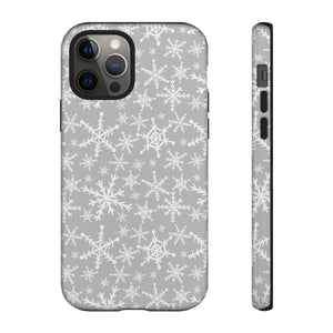 Gray Snowflakes Phone Case