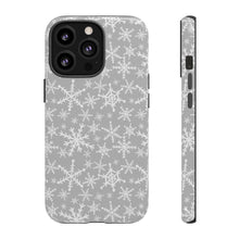 Load image into Gallery viewer, Gray Snowflakes Phone Case