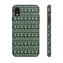 Load image into Gallery viewer, Green Snowflake Pattern Phone Case