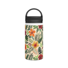 Load image into Gallery viewer, Tropical Watercolor Floral Handle Lid Water Bottle