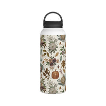 Load image into Gallery viewer, Pumpkins, Flowers and Fall Foliage Handle Lid Water Bottle