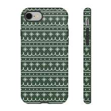 Load image into Gallery viewer, Green Snowflake Pattern Phone Case