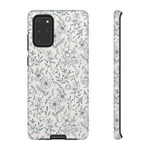 Blue Gray Flower Phone Case