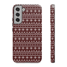 Load image into Gallery viewer, Red Snowflake Pattern Phone Case
