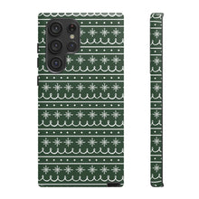 Load image into Gallery viewer, Green Snowflake Pattern Phone Case