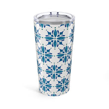 Load image into Gallery viewer, Blue Tile Watercolor Travel Mug