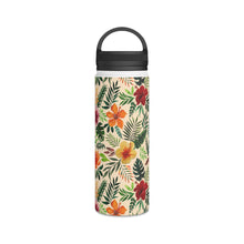 Load image into Gallery viewer, Tropical Watercolor Floral Handle Lid Water Bottle