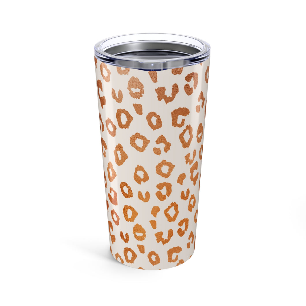 Copper Leopard Print Travel Mug