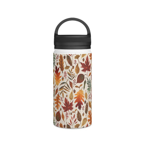 Watercolor Fall Leaves Handle Lid Water Bottle