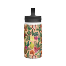 Load image into Gallery viewer, Tropical Fruit and Flowers Handle Lid Water Bottle