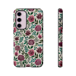 Magenta Floral Eucalyptus Phone Case