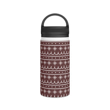 Load image into Gallery viewer, Red Snowflake Pattern Handle Lid Water Bottle