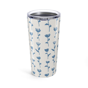 Light Blue Flower Travel Mug