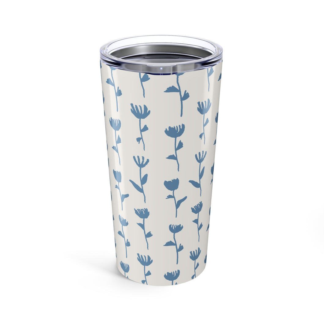 Light Blue Flower Travel Mug