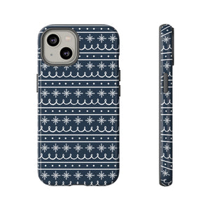 Blue Snowflake Pattern Phone Case