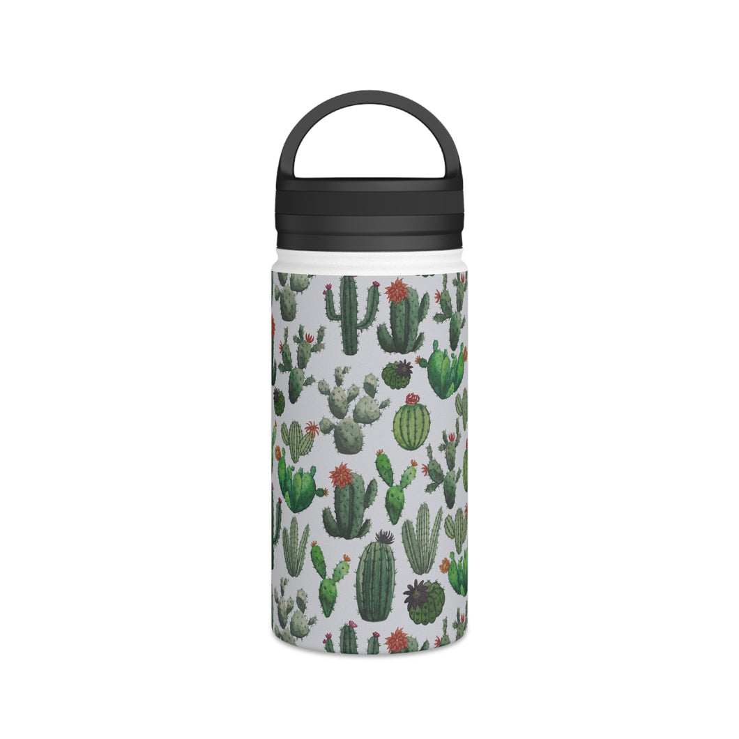 Cactus Watercolor Handle Lid Water Bottle