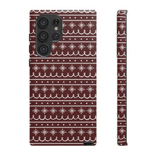 Load image into Gallery viewer, Red Snowflake Pattern Phone Case