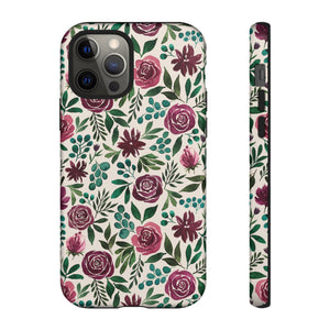 Magenta Floral Eucalyptus Phone Case