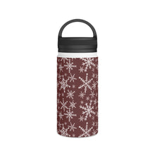 Load image into Gallery viewer, Red Snowflakes Handle Lid Water Bottle