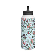 Load image into Gallery viewer, Bright Watercolor Flower - Blue Handle Lid Water Bottle
