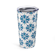 Load image into Gallery viewer, Blue Tile Watercolor Travel Mug