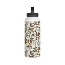Load image into Gallery viewer, Watercolor Fall Leaves and Flowers Handle Lid Water Bottle