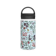 Load image into Gallery viewer, Bright Watercolor Flower - Blue Handle Lid Water Bottle