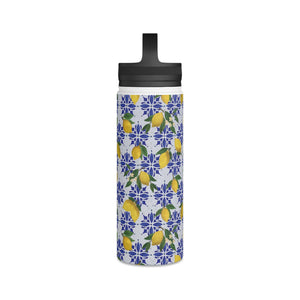 Lemon Tile Handle Lid Water Bottle