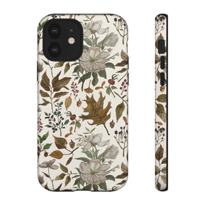 Watercolor Fall Leaves and Flowers Phone Case