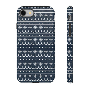 Blue Snowflake Pattern Phone Case