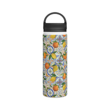 Load image into Gallery viewer, Orange and Lemon Tile Handle Lid Water Bottle