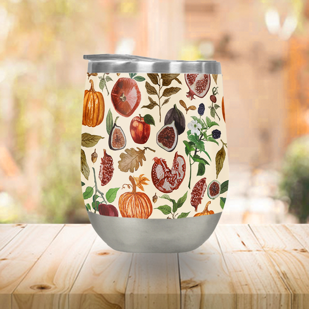 Autumn Harvest Stemless Wine Tumbler