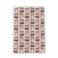 Load image into Gallery viewer, Bows and Cherries Tea Towel