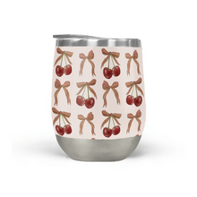 Load image into Gallery viewer, Bows and Cherries Stemless Wine Tumbler