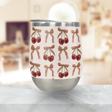 Load image into Gallery viewer, Bows and Cherries Stemless Wine Tumbler