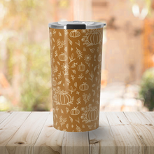 Load image into Gallery viewer, Bronze Ink Floral Travel Mug