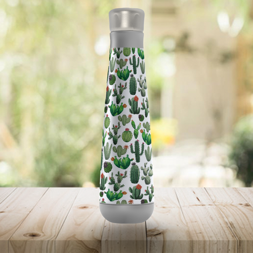 Cactus Watercolor Peristyle Water Bottle