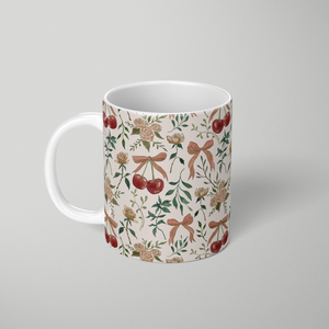 Cherry and Roses Pattern - Mug