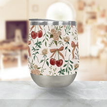 Load image into Gallery viewer, Cherry and Roses Stemless Wine Tumbler