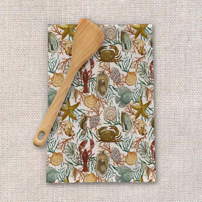 Coastal Creatures Tea Towel