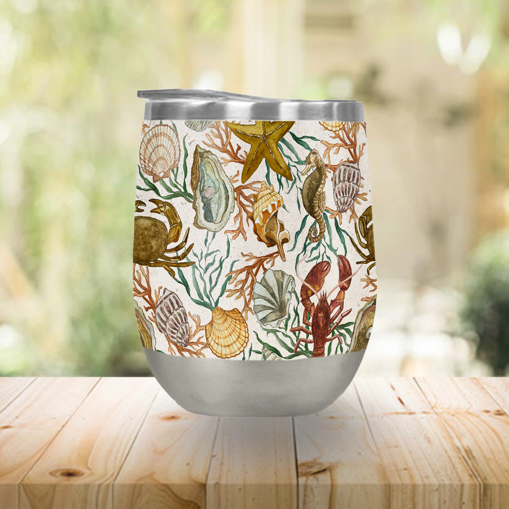 Coastal Creatures Stemless Wine Tumbler