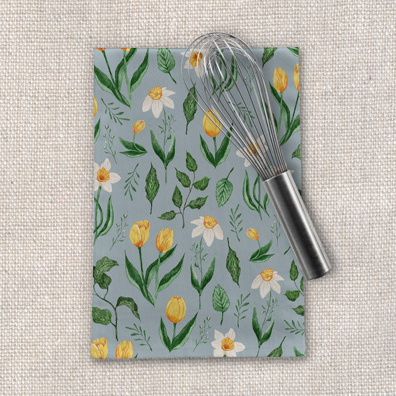 Daffodils and Tulips Tea Towel