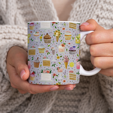 Load image into Gallery viewer, Floral Birthday Cakes, Ice Cream and Cocktails Pattern - Mug