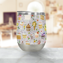 Load image into Gallery viewer, Floral Birthday Cakes, Ice Cream and Cocktails Wine Tumbler