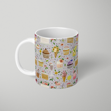 Load image into Gallery viewer, Floral Birthday Cakes, Ice Cream and Cocktails Pattern - Mug