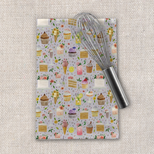 Load image into Gallery viewer, Floral Birthday Cakes, Ice Cream and Cocktails Tea Towel