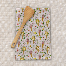 Load image into Gallery viewer, Floral Ice Cream Tea Towel