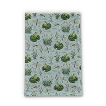Load image into Gallery viewer, Frog and Dragonfly Tea Towel
